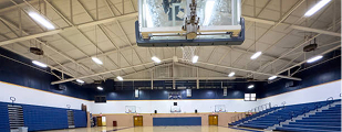 Lighting shown in school gymnasium