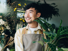 Business owner in his greenhouse