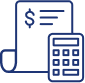 Calculator and bill icon